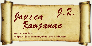 Jovica Ramjanac vizit kartica